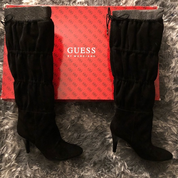 Guess by Marciano TALL KNEE Boots Black Suede 8 8M - Picture 5 of 8